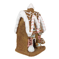 Clayre & Eef | Decoratie Huis met LED Bruin 22x18x39 cm | 6MG0054