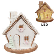Clayre & Eef | Decoratie Huis met LED Wit 17x16x17 cm / 3xAAA | 6PR4349