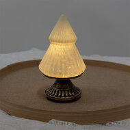 Clayre & Eef | Kerstdecoratie Beeld Kerstboom met LED Groen ø 10x18 cm | 6GL4581