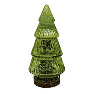 Clayre & Eef | Kerstdecoratie Beeld Kerstboom met LED Geel ø 8x16 cm | 6GL4602