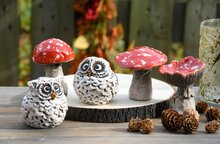 Dekoratief | Uiltje 'Freddy', wit, keramiek, 9x8x8cm, set van 2 stuks | A245429