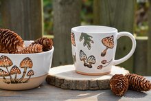 Dekoratief | Mok 'Mushroom Mood', wit, keramiek, 14x10x10cm | A245496