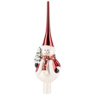 Dekoratief | Kerstboompiek 'Snowman', glas, 9x8x29cm | A245589