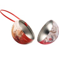 Dekoratief | Hanger bal opvulbaar 'Classic Santa', metaal, 7x7x7cm | A245778