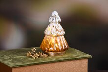 Dekoratief | Deco boompje 'Blurred Bronze', glas, LED, 9x9x14cm | A248020