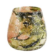 Dekoratief | Theelichthouder &#039;Pink Cami&#039;, glas, 10x10x10cm | A248051