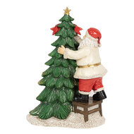 Clayre & Eef | Decoratie kerstman met boom groen LED 15x10x22 cm | 6PR4179