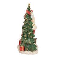 Clayre & Eef | Decoratie kerstman met boom groen LED 15x10x22 cm | 6PR4179