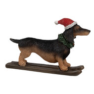 Clayre & Eef | Decoratie beeld Hond Bruin 10x3x7 cm | 6PR4173