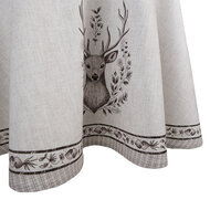 Clayre & Eef | Rond Tafelkleed Beige Bruin ø 170 cm | GTW07