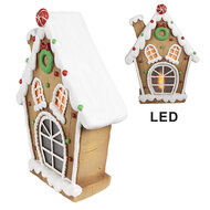 Clayre & Eef | Decoratie Huis met LED Bruin 27x11x36 cm | 6MG0050