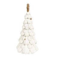 Clayre & Eef | Kerstdecoratie Beeld Kerstboom Wit Bruin ø 13x26 cm | 6PR4246