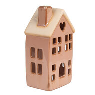 Clayre & Eef | Decoratie Huisje met LED Bruin 6x6x11 cm | 6CE1795