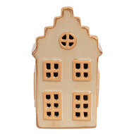 Clayre & Eef | Decoratie Huisje met LED Beige 6x6x11 cm | 6CE1843