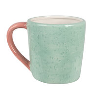 Clayre & Eef | Mok Groen Roze 13x9x9 cm / 350 ml | 6CEMU0156