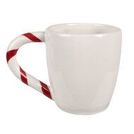 Clayre & Eef | Mok Wit Rood 14x9x10 cm / 325 ml | 6CEMU0157