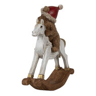 Clayre & Eef | Decoratie beer op hobbelpaard Bruin 12x4x14 cm | 6PR4169