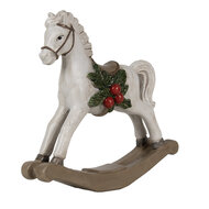 Clayre & Eef | Decoratie Hobbelpaard Wit 17x5x16 cm | 6PR4171