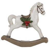 Clayre & Eef | Decoratie Hobbelpaard Wit 17x5x16 cm | 6PR4171