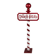 Clayre & Eef | Kerstdecoratie North Pole Rood Wit 46x18x110 cm | 5Y1254