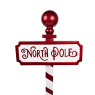Clayre & Eef | Kerstdecoratie North Pole Rood Wit 46x18x110 cm | 5Y1254