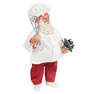 Clayre & Eef | Kerstdecoratie Kerstman Wit Rood 17x11x27 cm | 65584