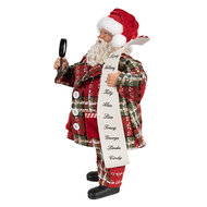 Clayre & Eef | Kerstdecoratie Kerstman Rood Wit 16x10x27 cm | 65586