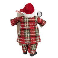 Clayre & Eef | Kerstdecoratie Kerstman Rood Wit 16x10x27 cm | 65586