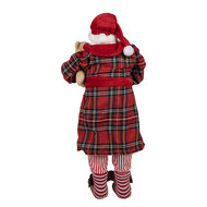 Clayre & Eef | Kerstdecoratie Kerstman Rood Wit 27x13x50 cm | 65627