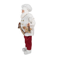 Clayre & Eef | Kerstdecoratie Kerstman Wit Rood 27x13x50 cm | 65628