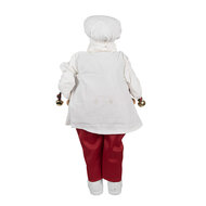 Clayre & Eef | Kerstdecoratie Kerstman Wit Rood 27x13x50 cm | 65628