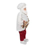 Clayre & Eef | Kerstdecoratie Kerstman Wit Rood 27x13x50 cm | 65628