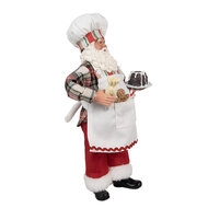 Clayre & Eef | Kerstdecoratie Kerstman Wit Rood 16x9x28 cm | 65629