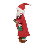 Clayre & Eef | Kerstdecoratie Kerstman Rood Groen 15x9x28 cm | 65630