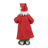 Clayre & Eef | Kerstdecoratie Kerstman Rood Groen 15x9x28 cm | 65630