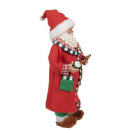Clayre & Eef | Kerstdecoratie Kerstman Rood Groen 15x9x28 cm | 65630