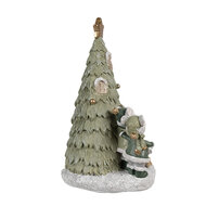 Clayre & Eef | Decoratie muizen familie groen LED 12x10x17 cm | 6PR4190