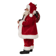 Clayre & Eef | Kerstdecoratie Kerstman Rood Wit 16x10x27 cm | 65596