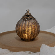 Clayre & Eef | Decoratie met LED Bruin Grijs ø 15x20 cm / 2xAAA | 6GL4565