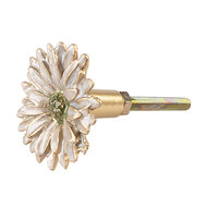 Clayre & Eef | Deurknop Wit Goudkleurig ø 4x3 cm / S3 cm | 65738