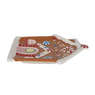 Clayre & Eef | Servies Ontbijtbord Bruin Wit 20x21x2 cm | 6CE1784