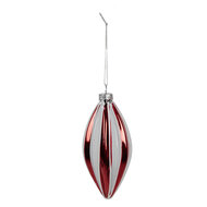 Clayre & Eef | Kerstbal Rood Wit ø 6x13 cm | 6GL4638