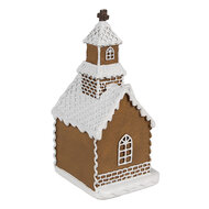 Clayre & Eef | Decoratie huis met LED Bruin Wit 8x7x15 cm | 6PR4304