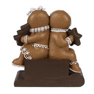 Clayre & Eef | Decoratie peperkoekpoppen met kalender Bruin Wit 11x4x13 cm | 6PR4311