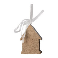 Clayre & Eef | Decoratie hanger huisje Bruin Wit 6x1x8 cm | 6PR4322