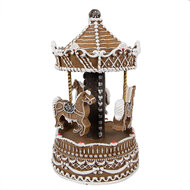 Clayre & Eef | Muziekdoos Paard Bruin, Wit ø 12x22 cm | 6PR4972GG