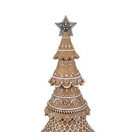 Clayre & Eef | Kerstdecoratie Beeld Kerstboom Bruin, Wit ø 16x42 cm | 6PR4977GG