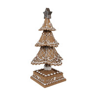 Clayre & Eef | Kerstdecoratie Beeld Kerstboom Bruin, Wit ø 18x32 cm | 6PR4978GG