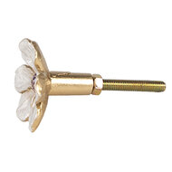Clayre & Eef | Deurknop Wit Goudkleurig ø 4x3 cm / S3 cm | 65737