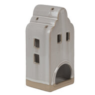 Clayre & Eef | Theelichthouder Kerst Huisje Beige 9x8x18 cm | 6CE1790